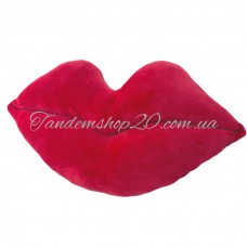 Декоративная велюровая подушка губы, размер 46*25, цвет красный