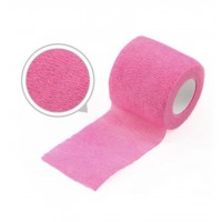 Бинт бандажный эластичный для тату машинки размер 4.5 м*5 см, цвет розовый 1 шт