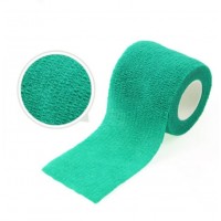 Бинт бандажний еластичний для тату машинки розмір 4.5 м*5 см, колір зелений 1 шт 