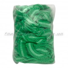 Шапочка тканева (спанбонд) нестерильна на подвійній резинці SanGig 100шт/уп колір зелений
