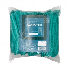 Шапочка спанбонд ETTO на подвійній резинці для процедур, розмір повномірний, 100 шт колір зелений