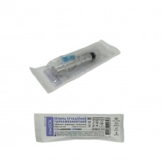 Шприц ін'єкційний трикомпонентний стерильний одноразовий Luer Lock, 2 мл (ml) з голкою 23G 0.6x30 мм (mm) mediOk